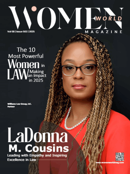 LaDonna M. Cousins, partner at Williams Law Group, LLC, is featured on the cover of "Women World Magazine."